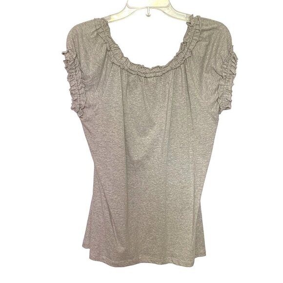 Chelsea & Theodore 100% Pima Cotton Mist Grey Heather Top Women's Size Large NWT - Picture 3 of 8